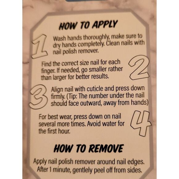 2 INSTANT GLAM NAIL METALIC COLOR PRESS ON FAKE NAILS. BX OF 12 GOLD - Picture 4 of 5